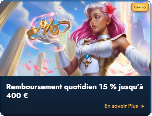Bannière du cashback quotidien de Casea Casino